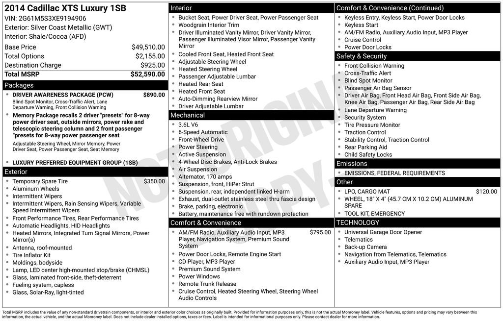 Used 2014 Cadillac XTS Luxury w/ Driver Awareness Package image 7