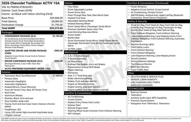 New 2026 Chevrolet TrailBlazer ACTIV w/ Convenience Package AWD/4WD image 27
