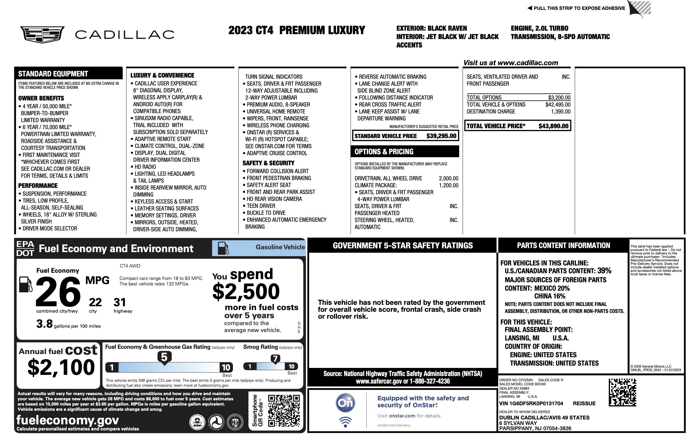 Used 2023 Cadillac CT4 Premium Luxury w/ Climate Package image 3