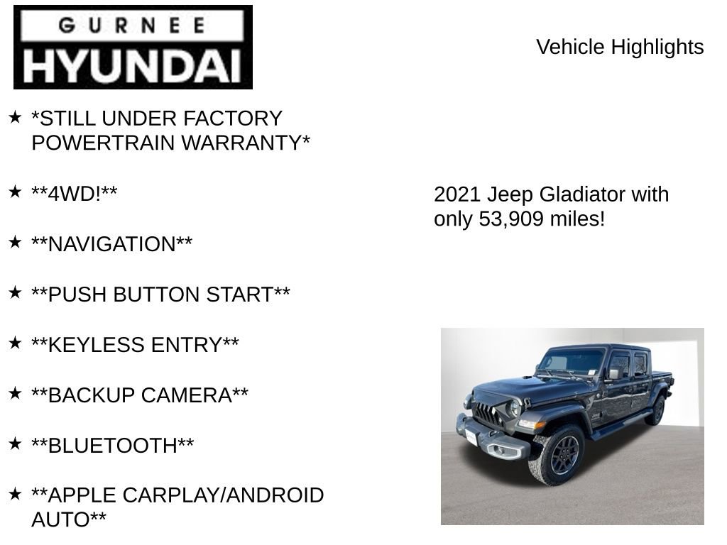 Used 2021 Jeep Gladiator Overland w/ Dual Top Group image 8