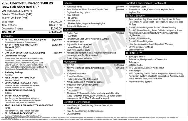 New 2026 Chevrolet Silverado 1500 RST w/ RST All Star Premium Package AWD/4WD image 5