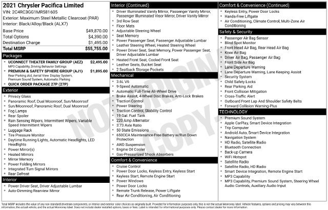 Used 2021 Chrysler Pacifica Limited w/ Uconnect Theater Family Group AWD/4WD image 18