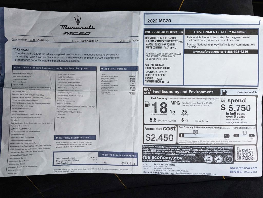 Used 2022 Maserati MC20 Coupe RWD image 55