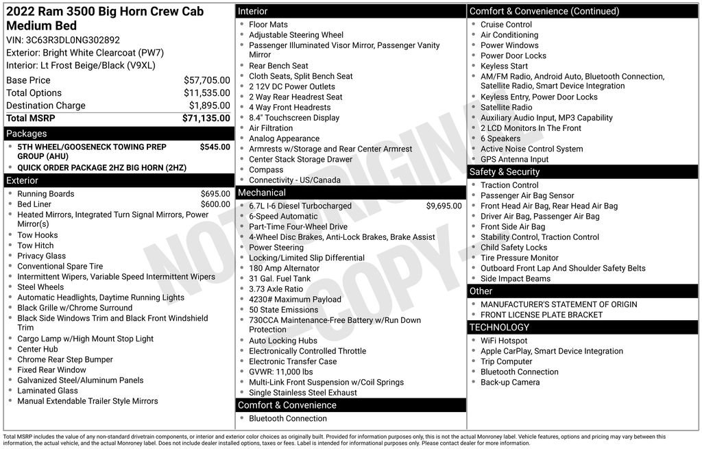 Used 2022 RAM 3500 Big Horn image 54