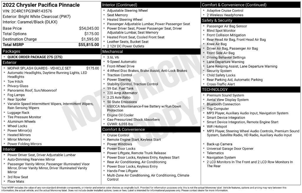 Used 2022 Chrysler Pacifica Pinnacle FWD image 19