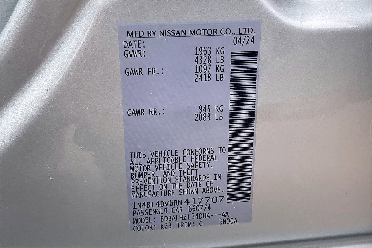 Used 2024 Nissan Altima 2.5 SV FWD image 20