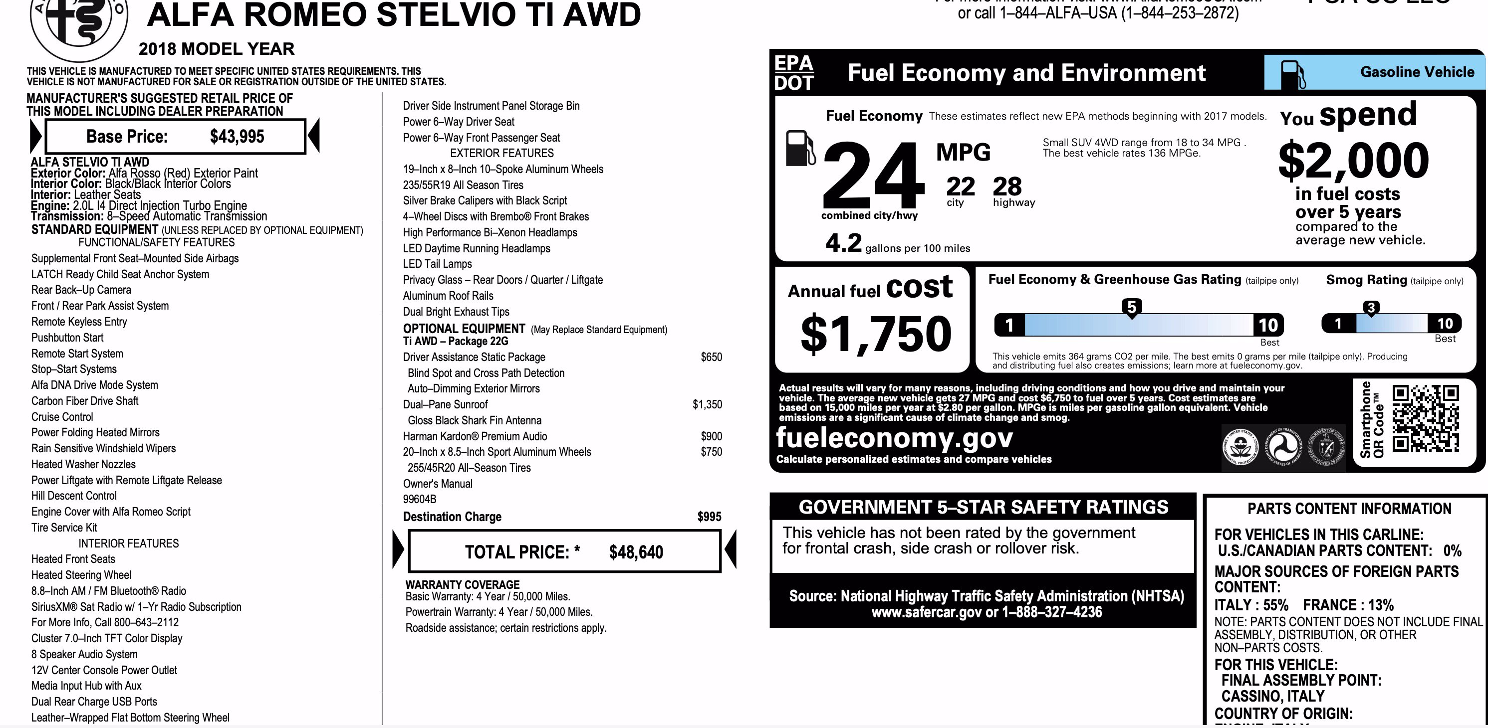 Used 2018 Alfa Romeo Stelvio Ti AWD/4WD image 3