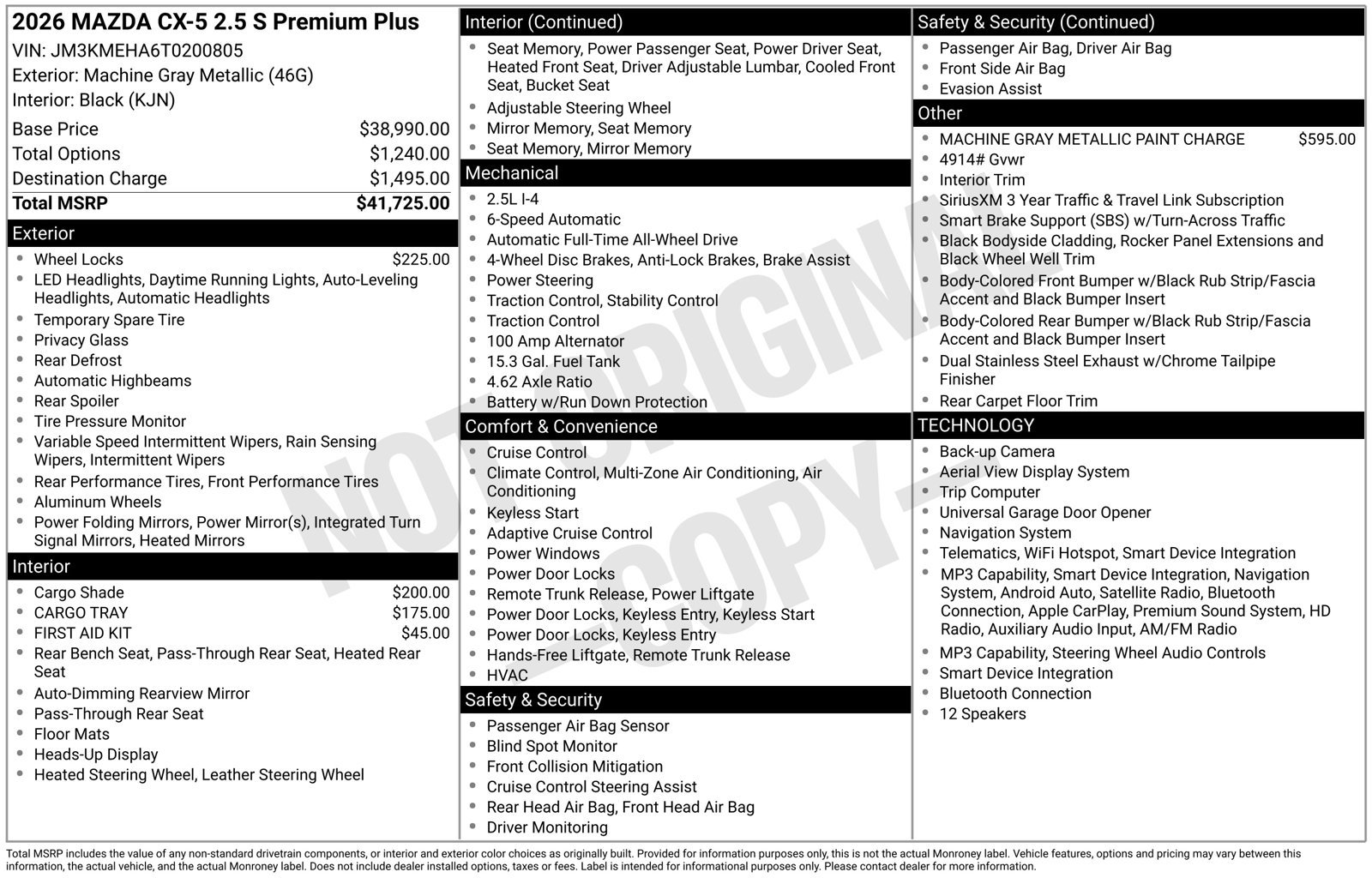 New 2026 MAZDA CX-5 2.5 S w/ Premium Plus Package AWD/4WD image 22