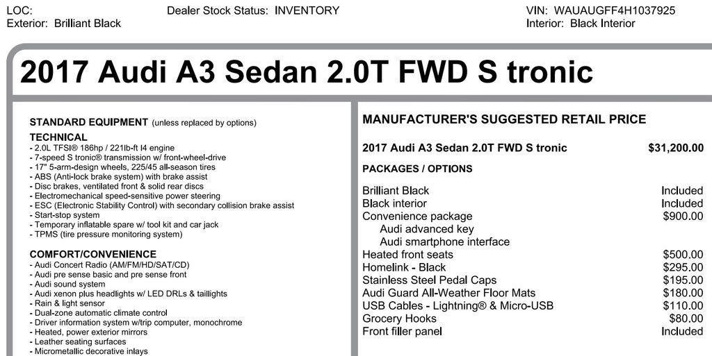 Used 2017 Audi A3 2.0T Premium w/ Convenience Package FWD image 21