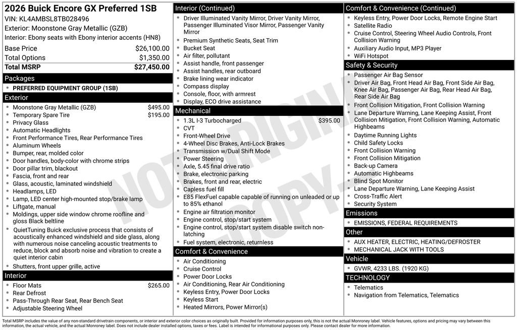 New 2026 Buick Encore GX Preferred image 31