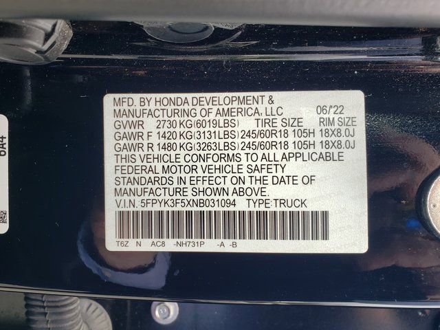 Used 2022 Honda Ridgeline RTL image 31