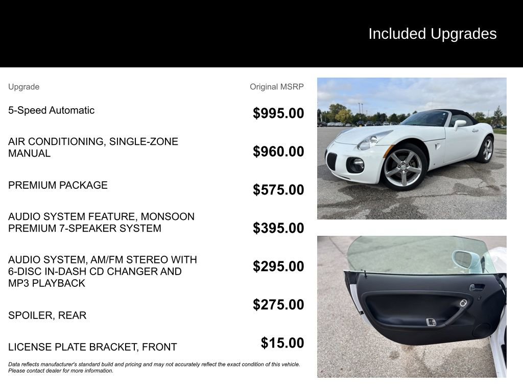 Used 2009 Pontiac Solstice GXP w/ Premium Package image 6