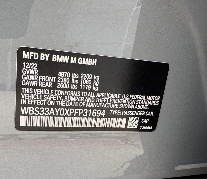 Used 2023 BMW M3 Competition w/ M Carbon Exterior Package RWD image 31