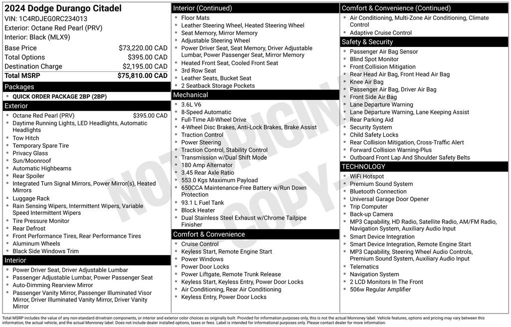 Used 2024 Dodge Durango Citadel AWD/4WD image 24