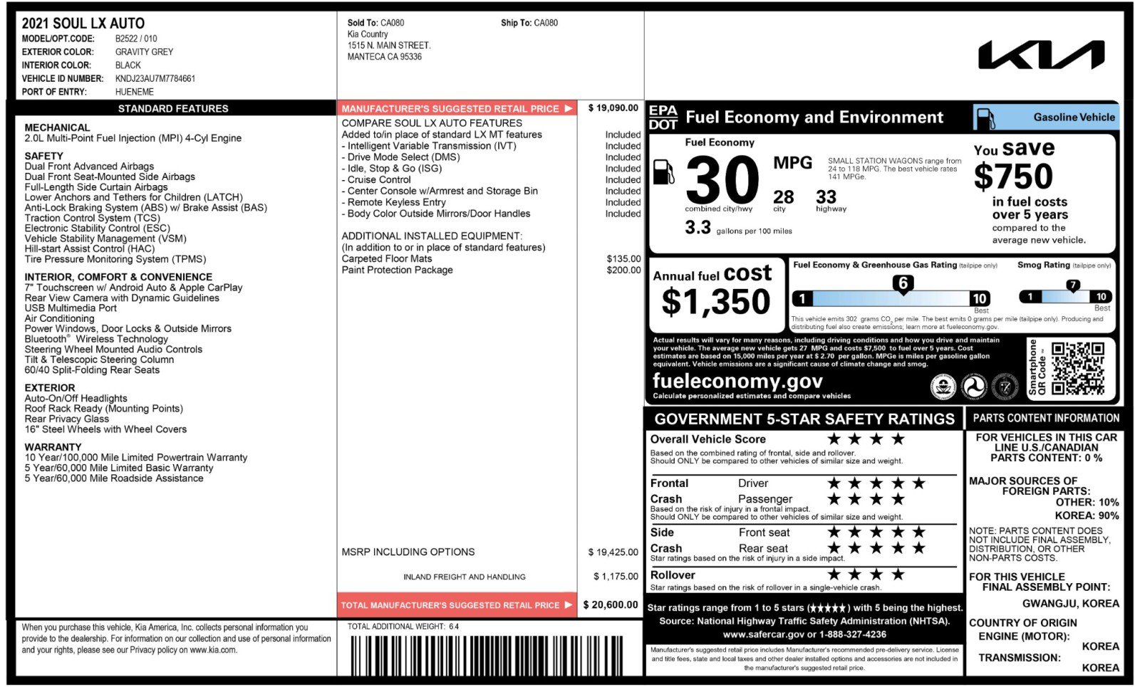 Used 2021 Kia Soul LX w/ Paint Protection Package image 43