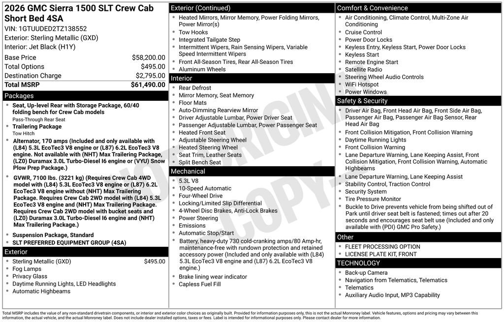 Used 2026 GMC Sierra 1500 SLT AWD/4WD image 6