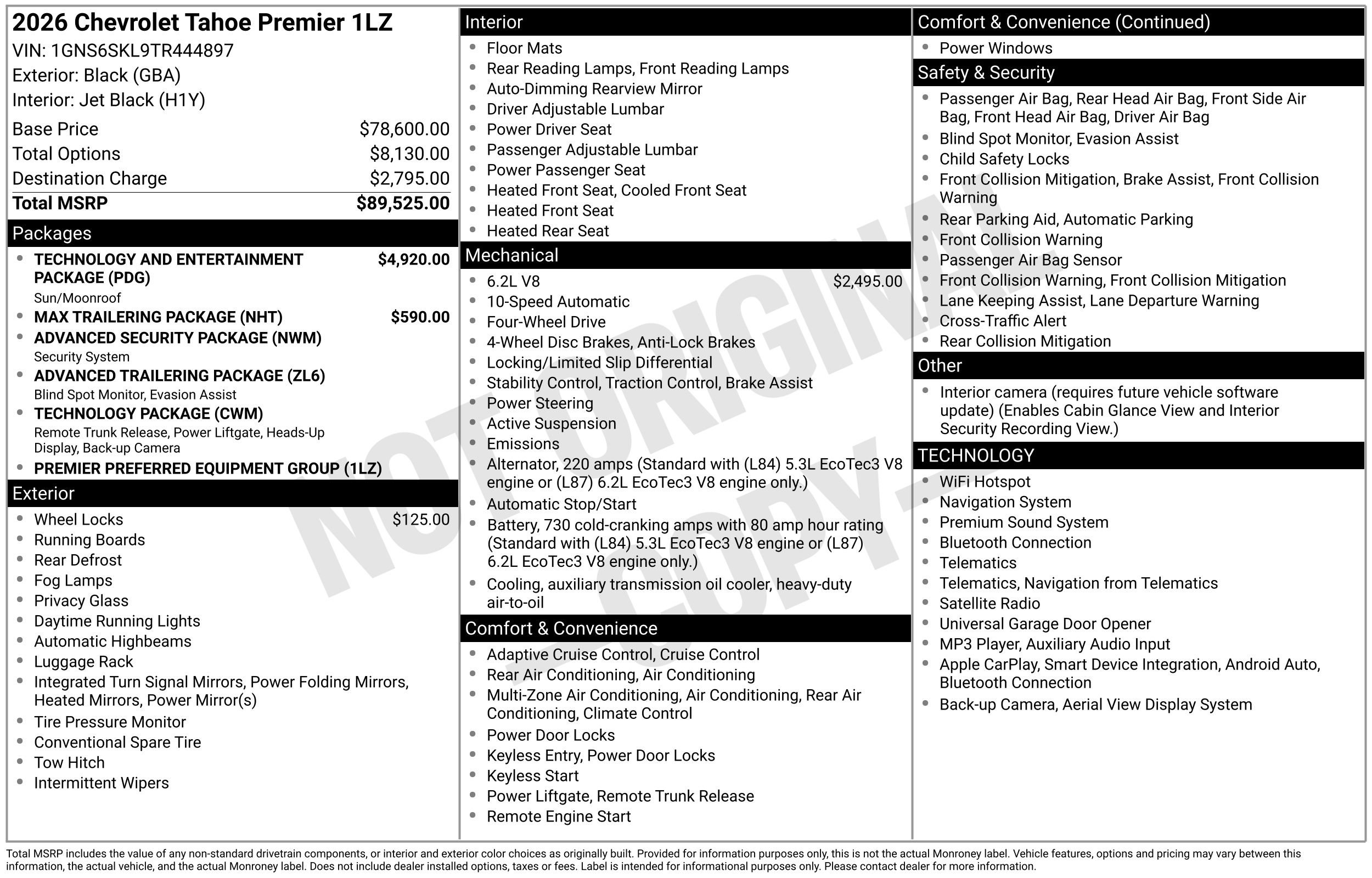New 2026 Chevrolet Tahoe Premier AWD/4WD image 3