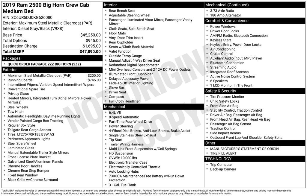 Used 2019 RAM 2500 Big Horn image 3