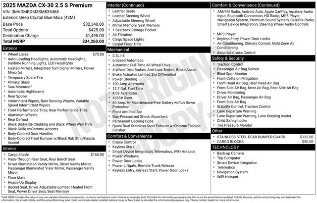 Used 2025 MAZDA CX-30 AWD 2.5 S w/ Premium Package image 39