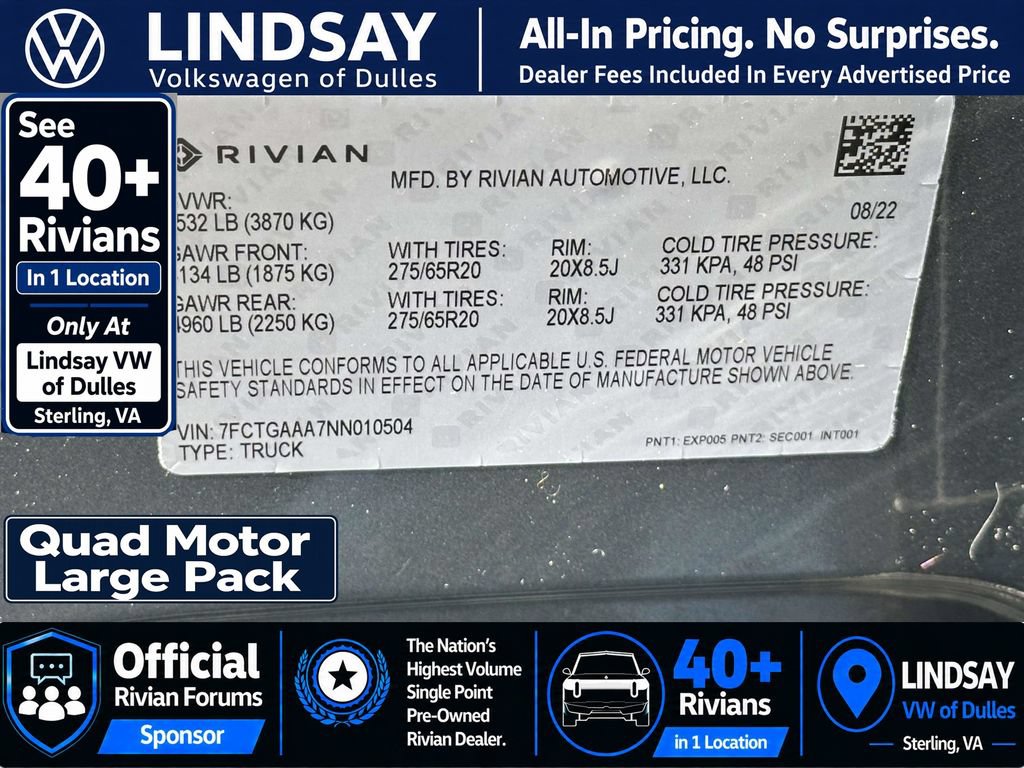 Used 2022 Rivian R1T Adventure AWD/4WD image 30