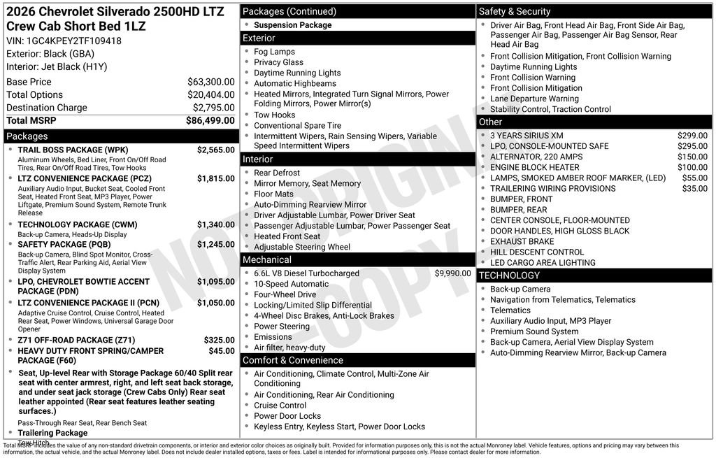 New 2026 Chevrolet Silverado 2500 LTZ w/ Trail Boss Package image 4