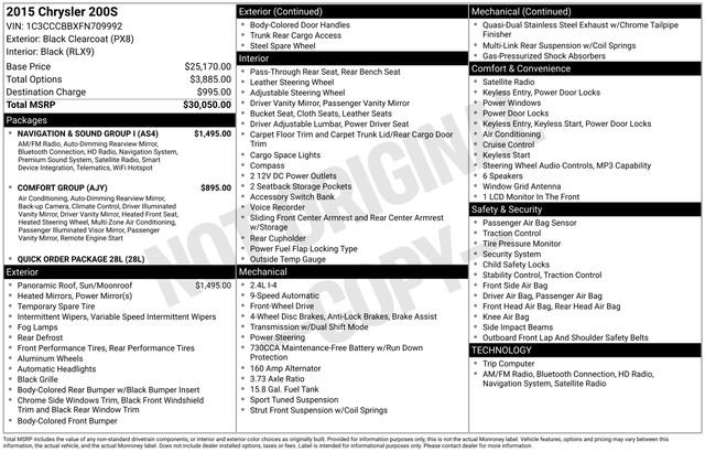 Used 2015 Chrysler 200 S w/ Navigation & Sound Group I FWD image 4