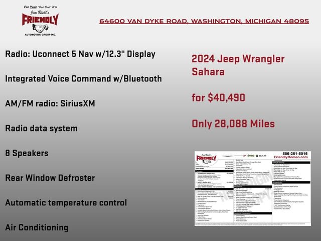 Used 2024 Jeep Wrangler Sahara w/ Technology Group image 7
