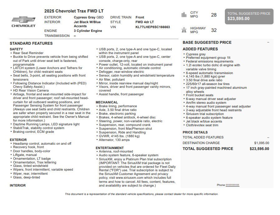 Certified 2025 Chevrolet Trax LT FWD image 33