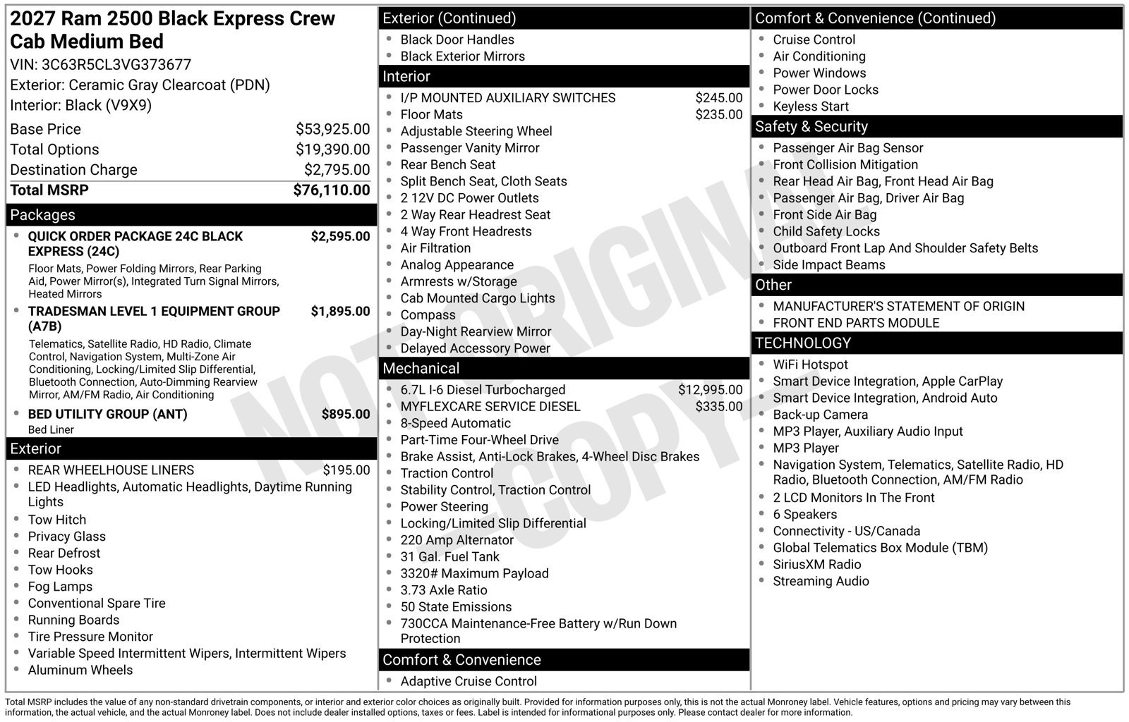 New 2027 RAM 2500 Tradesman AWD/4WD image 33