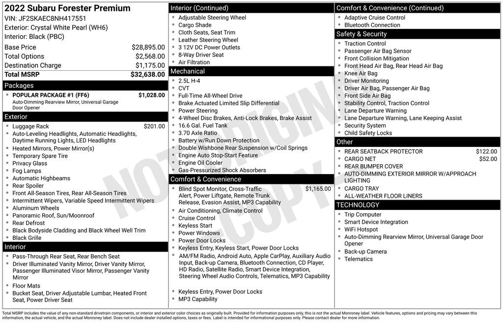 Certified 2022 Subaru Forester Premium w/ Popular Package #1 AWD/4WD image 26