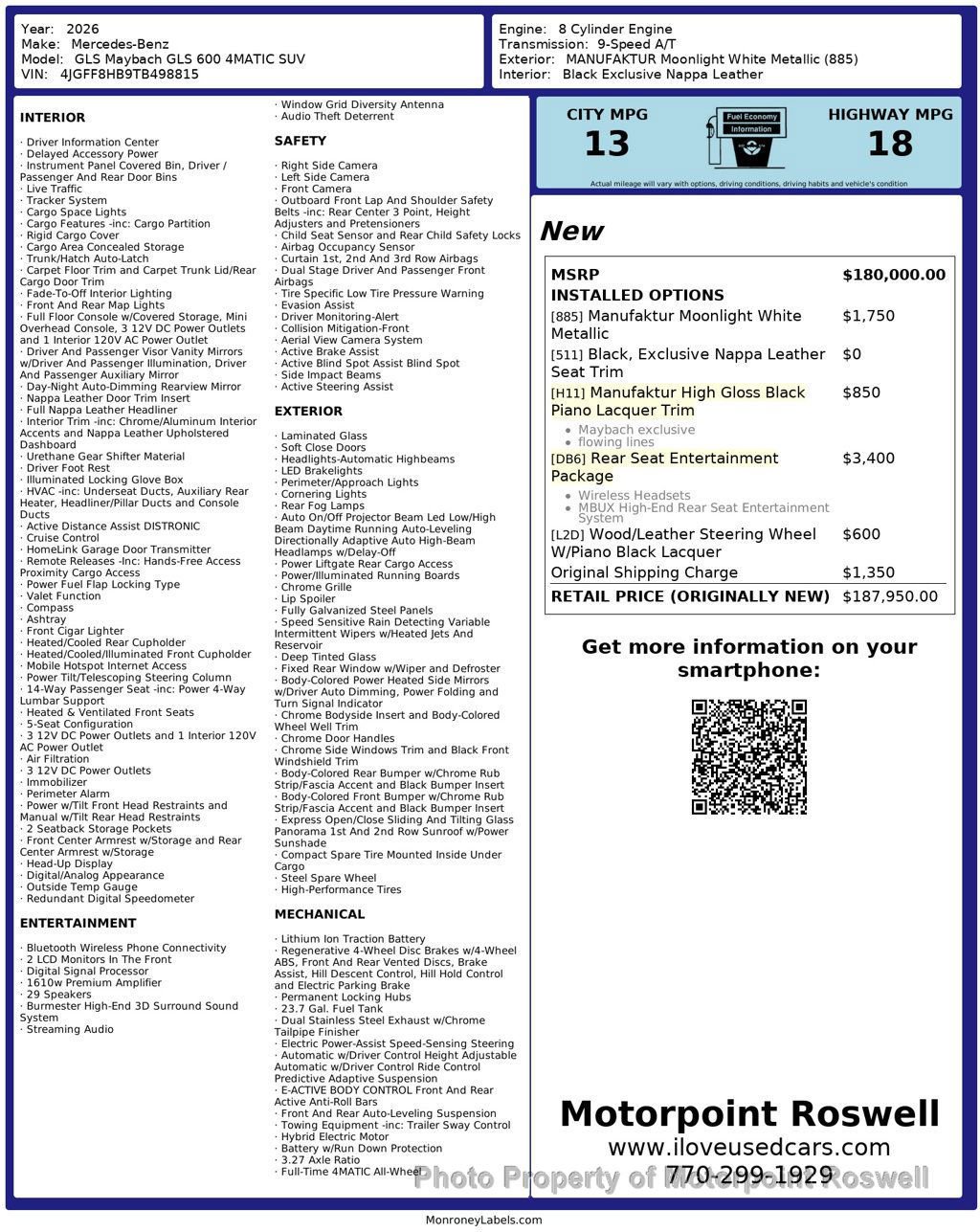 Used 2026 Mercedes-Benz Maybach GLS 600 4MATIC image 2