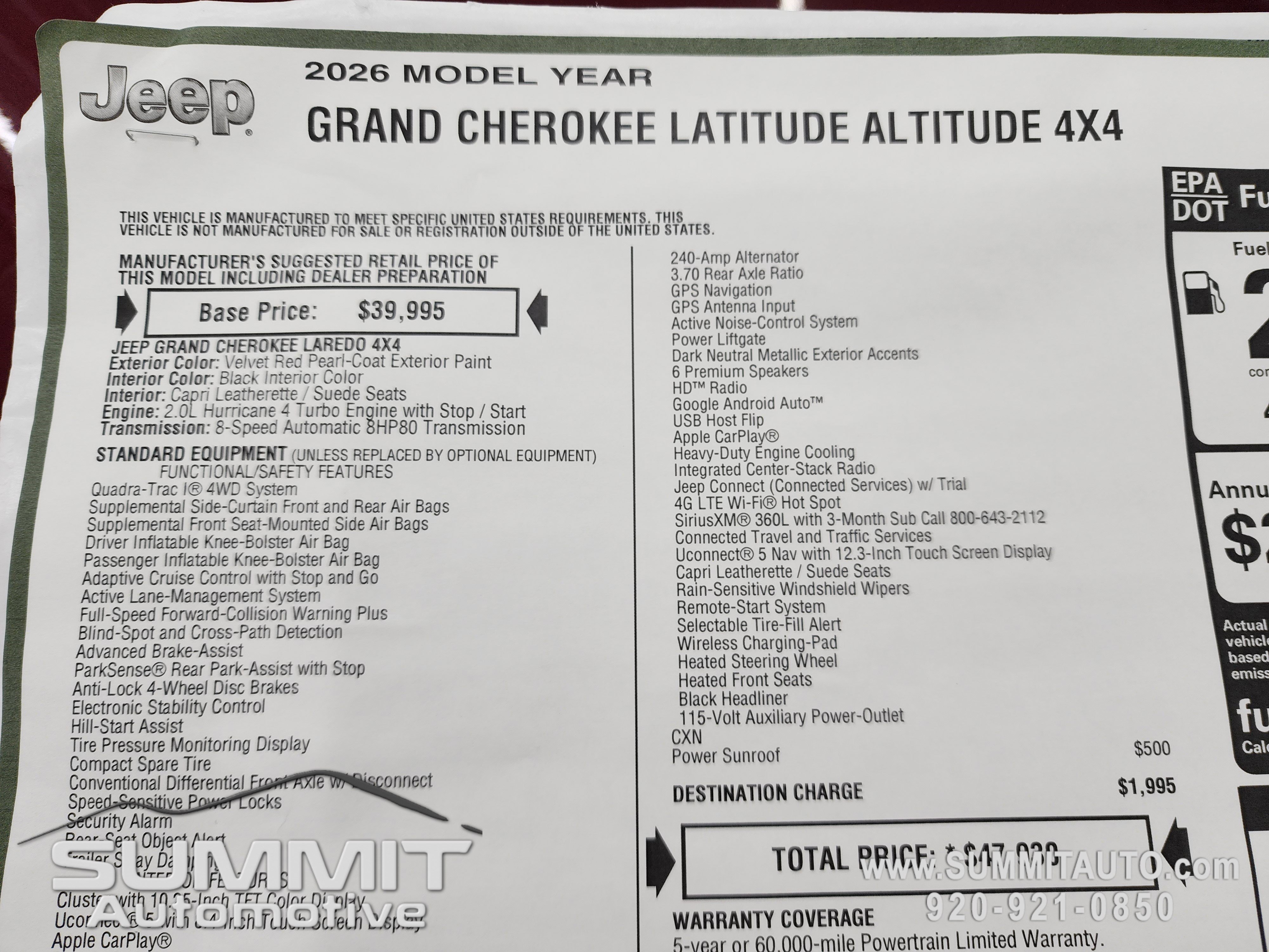 New 2026 Jeep Grand Cherokee Altitude image 42