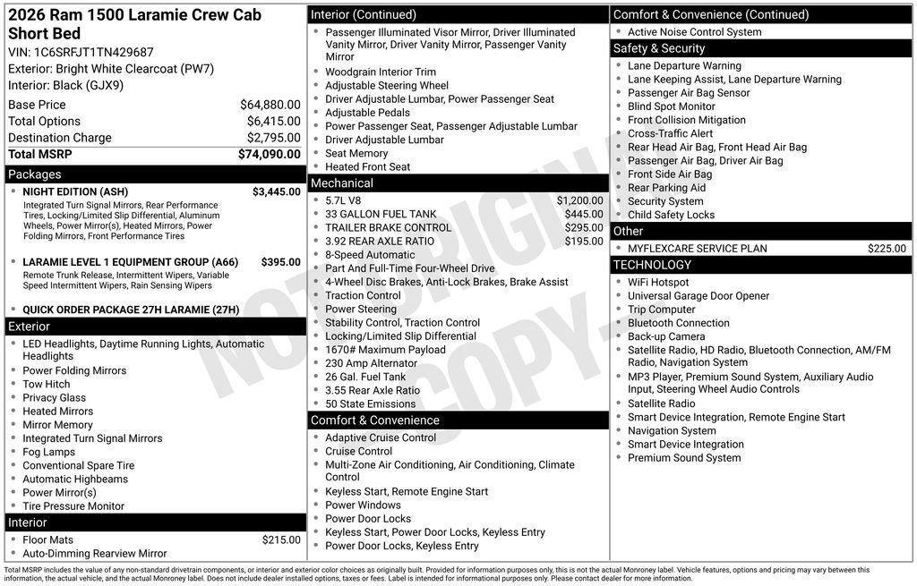 New 2026 RAM 1500 Laramie w/ Night Edition AWD/4WD image 7