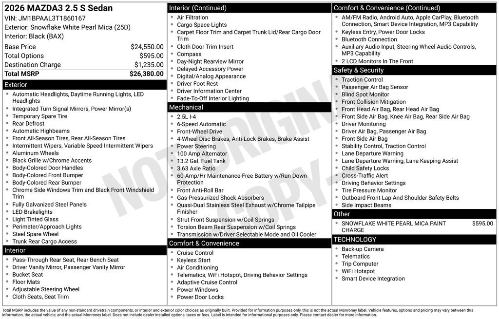 New 2026 MAZDA MAZDA3 s image 3