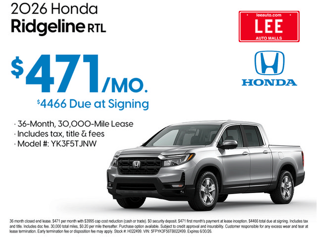 New 2026 Honda Ridgeline RTL image 4