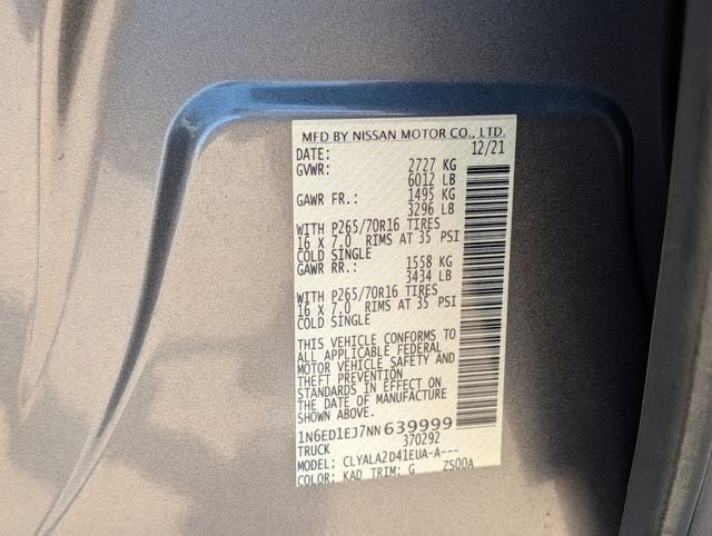Used 2022 Nissan Frontier S w/ Technology Package RWD image 27