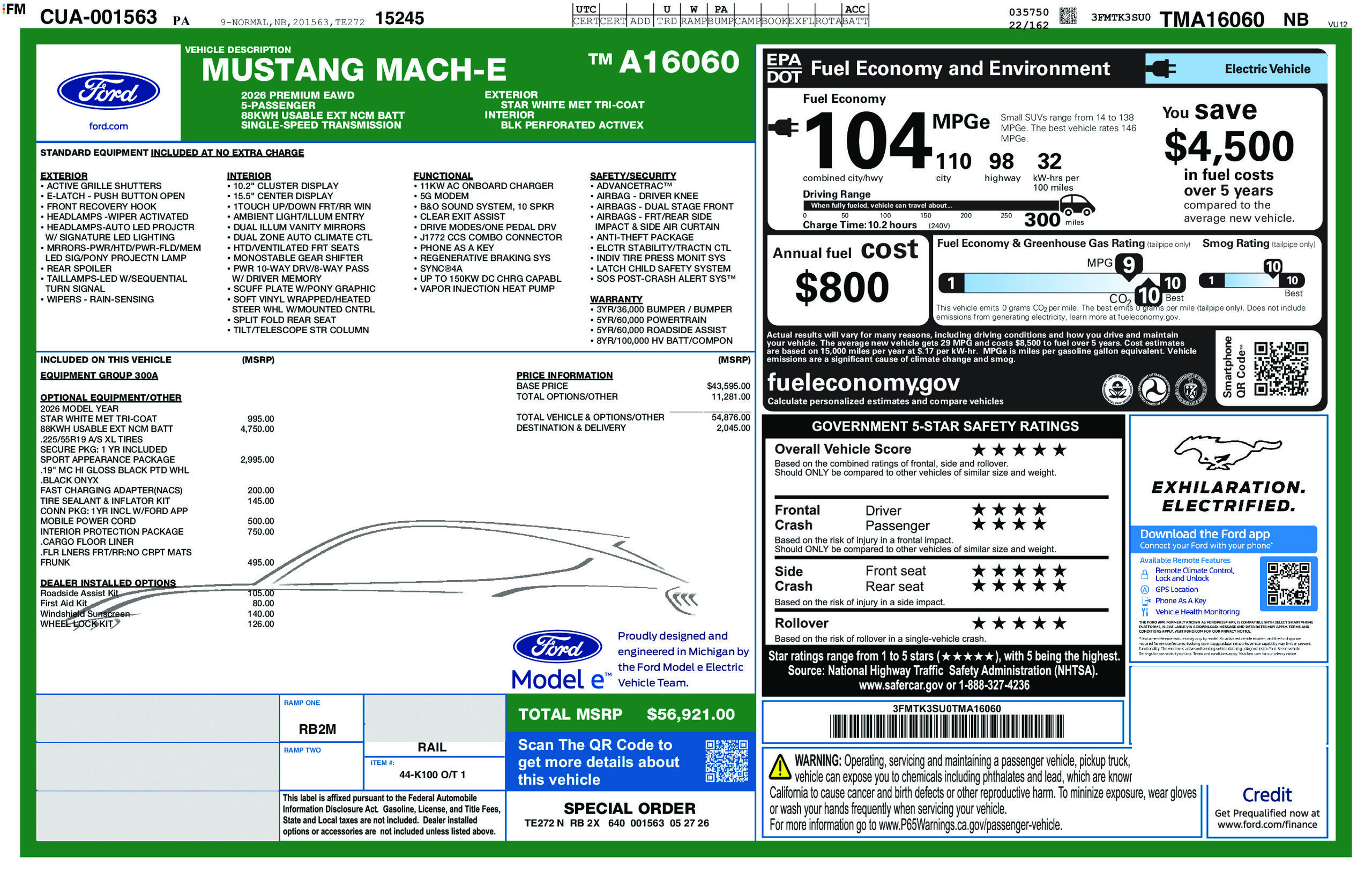 New 2026 Ford Mustang Mach-E Premium w/ Sport Appearance Package AWD/4WD image 6