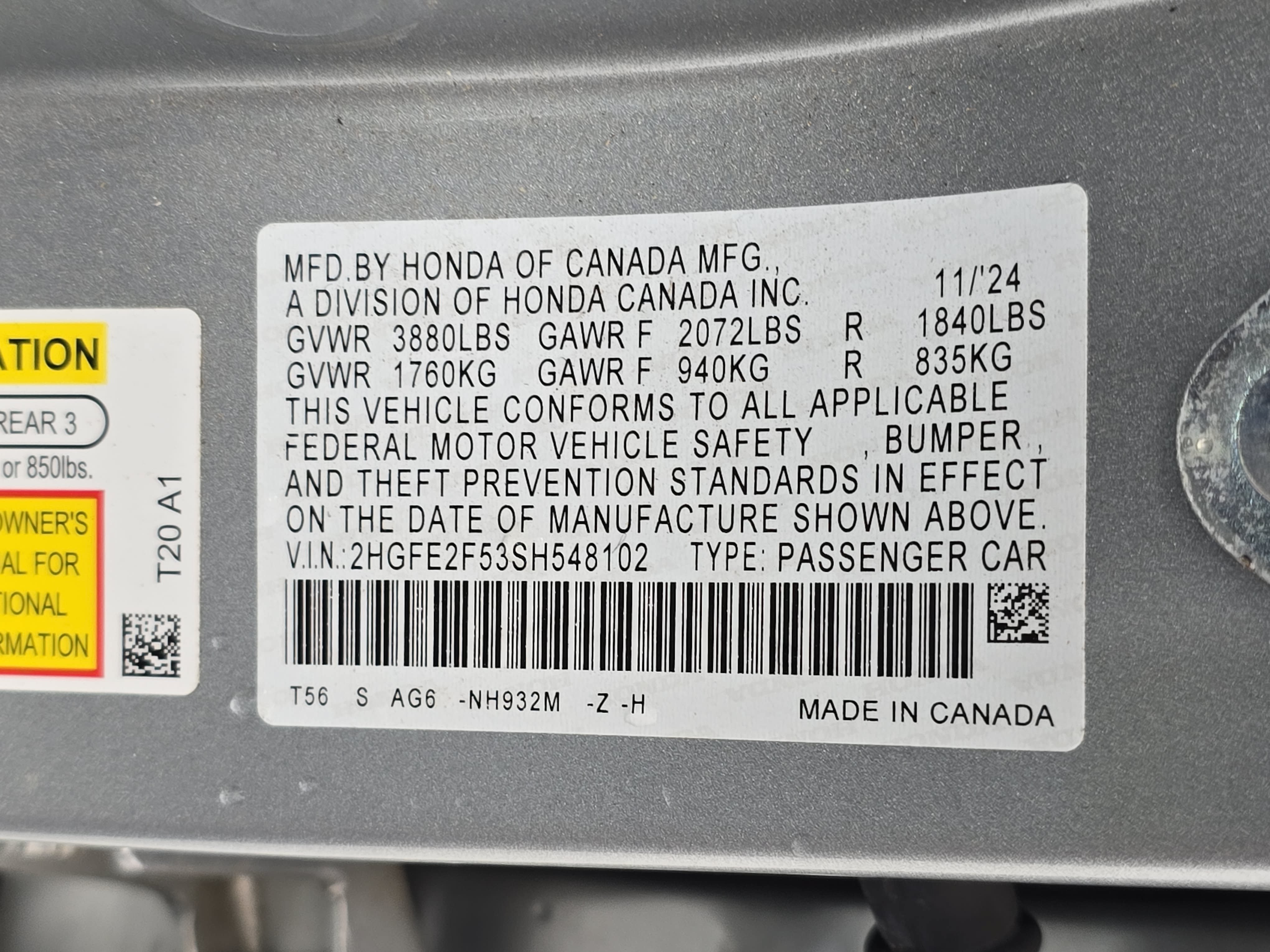 Certified 2025 Honda Civic Sport image 34