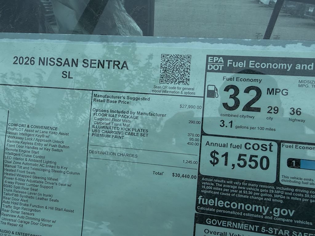 New 2026 Nissan Sentra SL w/ Floor Mat Package FWD image 37