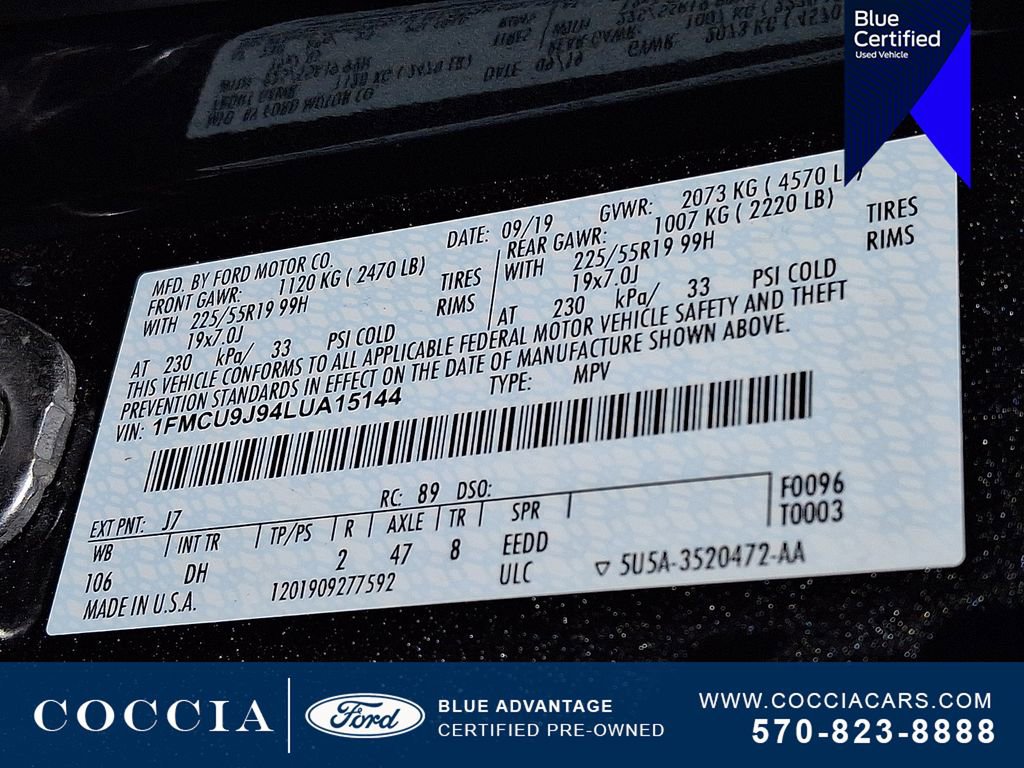 Certified 2020 Ford Escape Titanium image 27