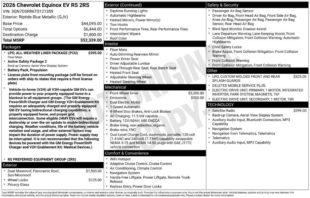 Certified 2026 Chevrolet Equinox EV RS AWD/4WD image 32