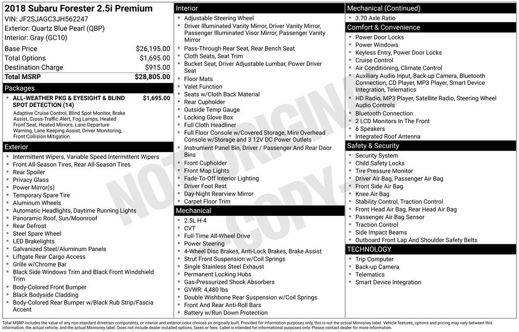 Used 2018 Subaru Forester 2.5i Premium image 37