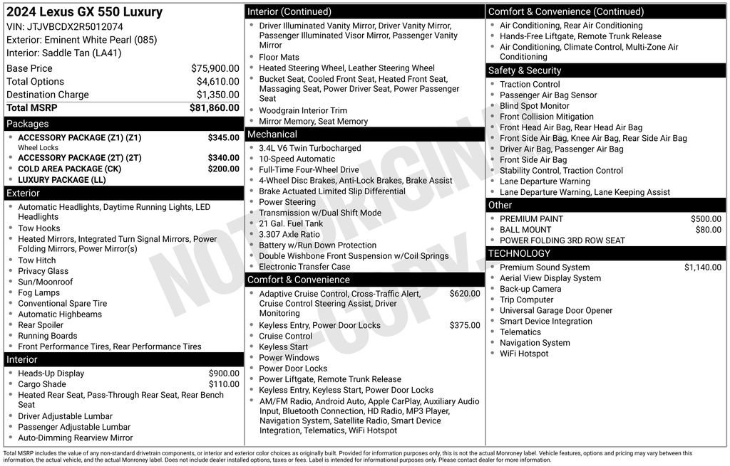 Used 2024 Lexus GX 550 w/ Accessory Package (Z1) image 6