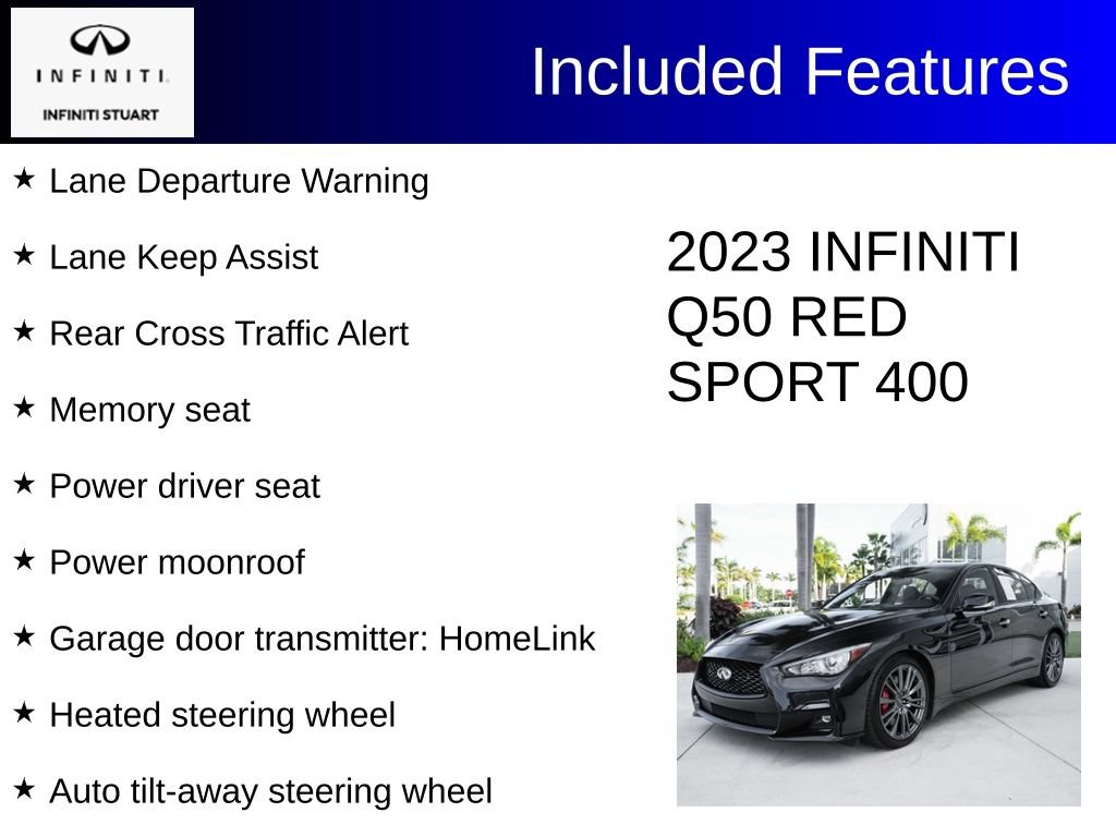 Certified 2023 INFINITI Q50 Red Sport 400 RWD image 4