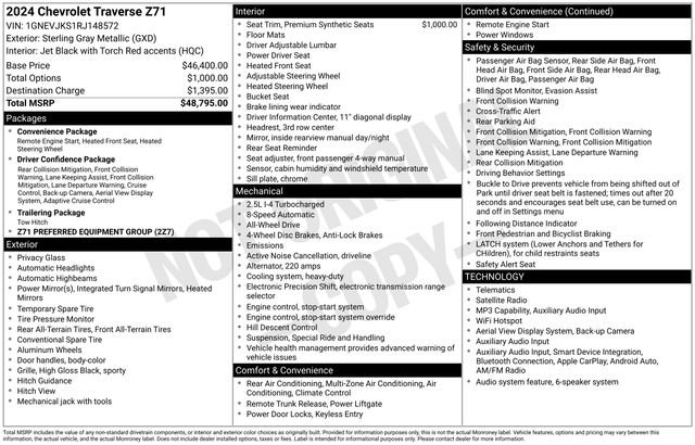 Certified 2024 Chevrolet Traverse Z71 AWD/4WD image 5