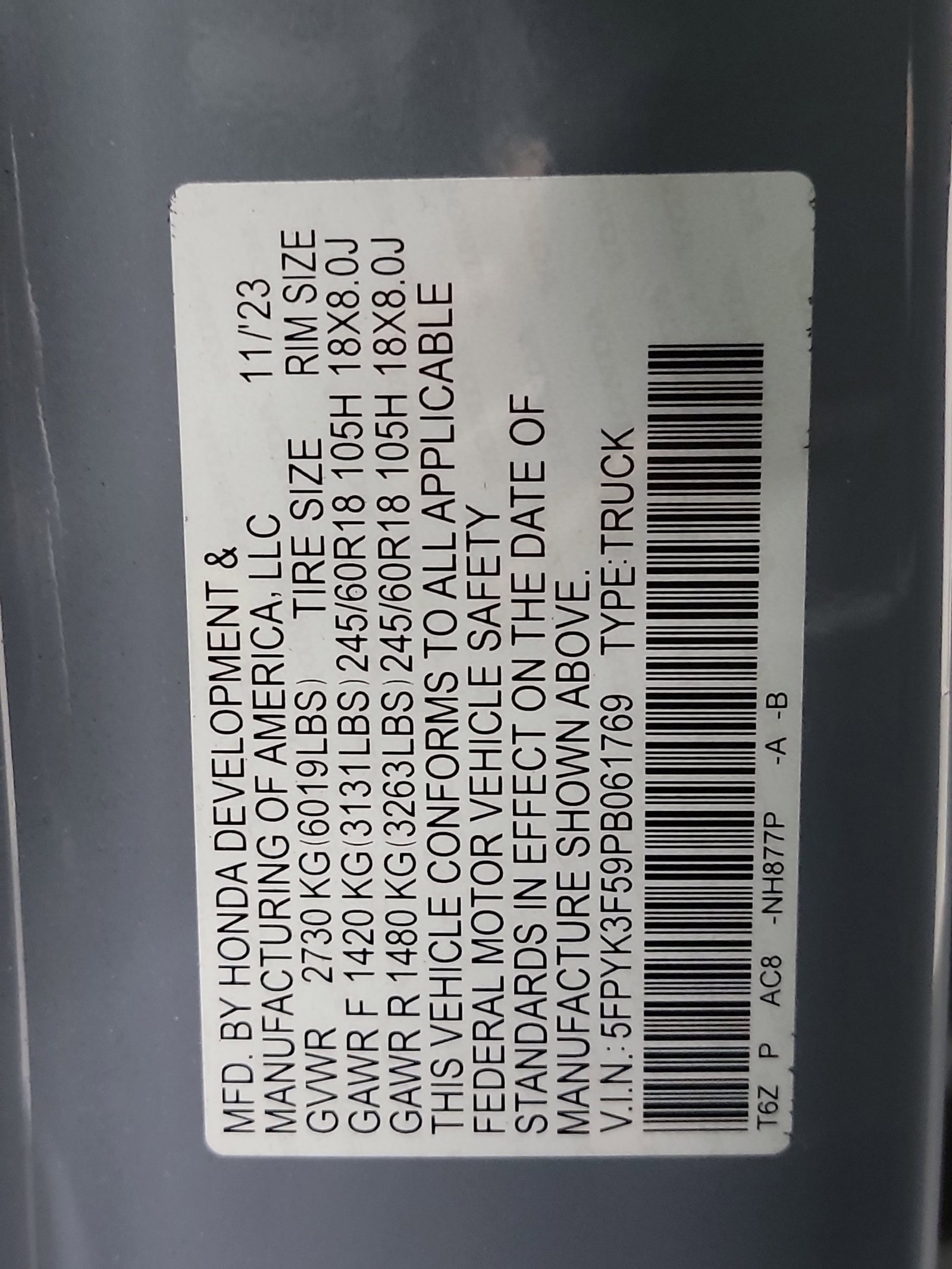 Certified 2023 Honda Ridgeline RTL image 33