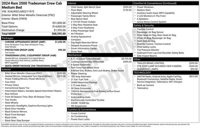 Used 2024 RAM 2500 Tradesman w/ Chrome Appearance Group image 7