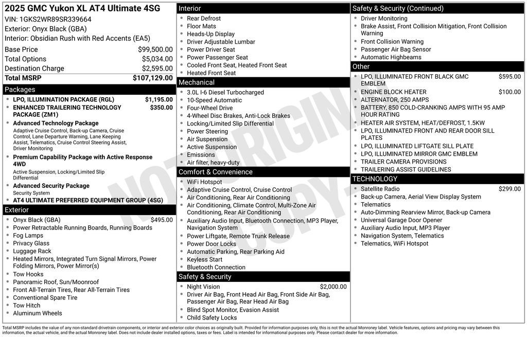 Used 2025 GMC Yukon XL AT4 Ultimate w/ LPO, Illumination Package AWD/4WD image 56