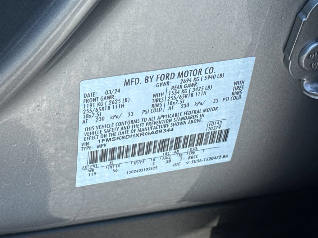 Used 2024 Ford Explorer XLT w/ Equipment Group 202A AWD/4WD image 33