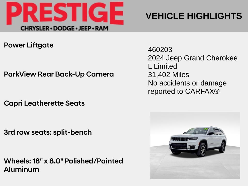 Used 2024 Jeep Grand Cherokee L Limited AWD/4WD image 4